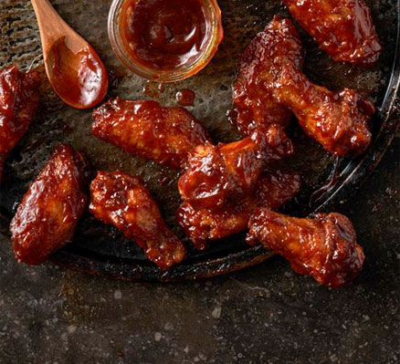 Wings with sauce marketing